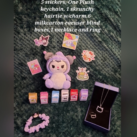 Lot of NEW Hello Kitty Sanario Kumari Plush Moon Star keychain, Necklace, Ring,+ - Picture 2 of 11